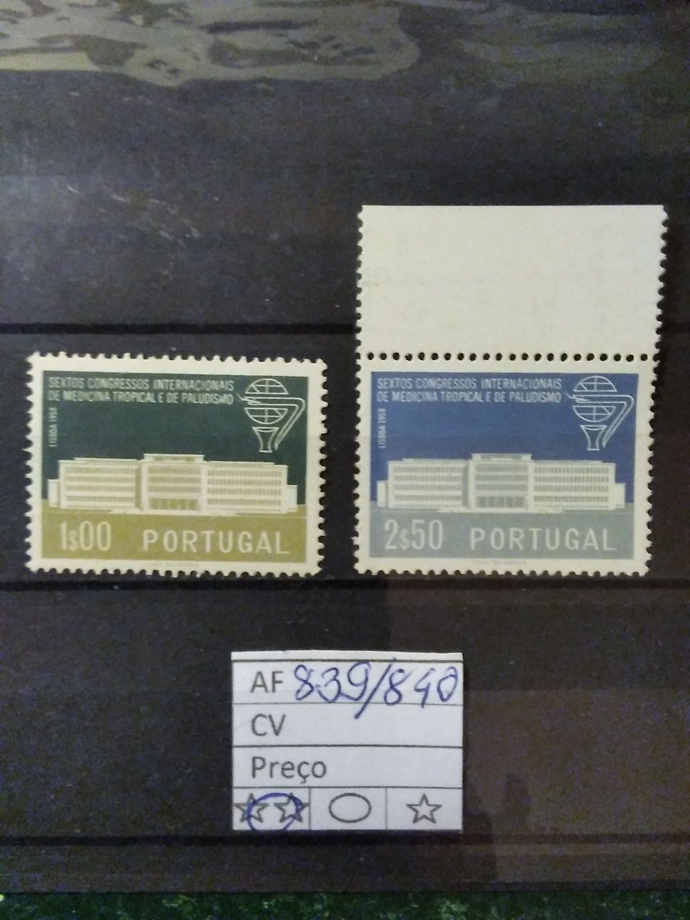 1958 Seixtos Congressos Internacionais  Medicina Tropical e Paludismo