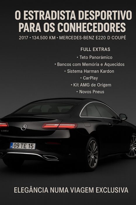 Mercedes-Benz E220 D Coupé AMG | Full Extras | Um Estradista de Classe