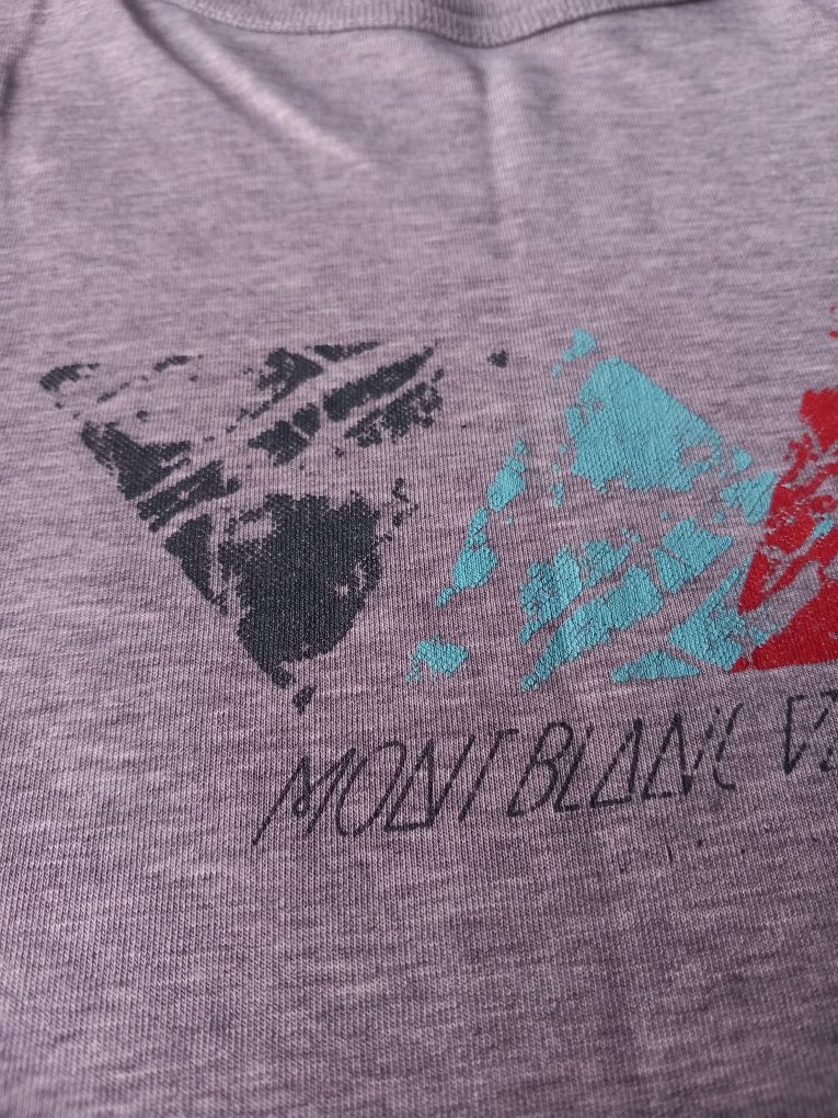 Koszulka, szary t-shirt męski Decathlon Quechua M, trójkąty