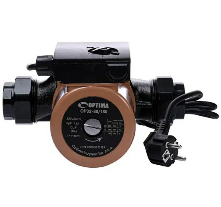 Насос циркуляційний Optima OP32-80 180мм + гайки, + кабель з вилкою