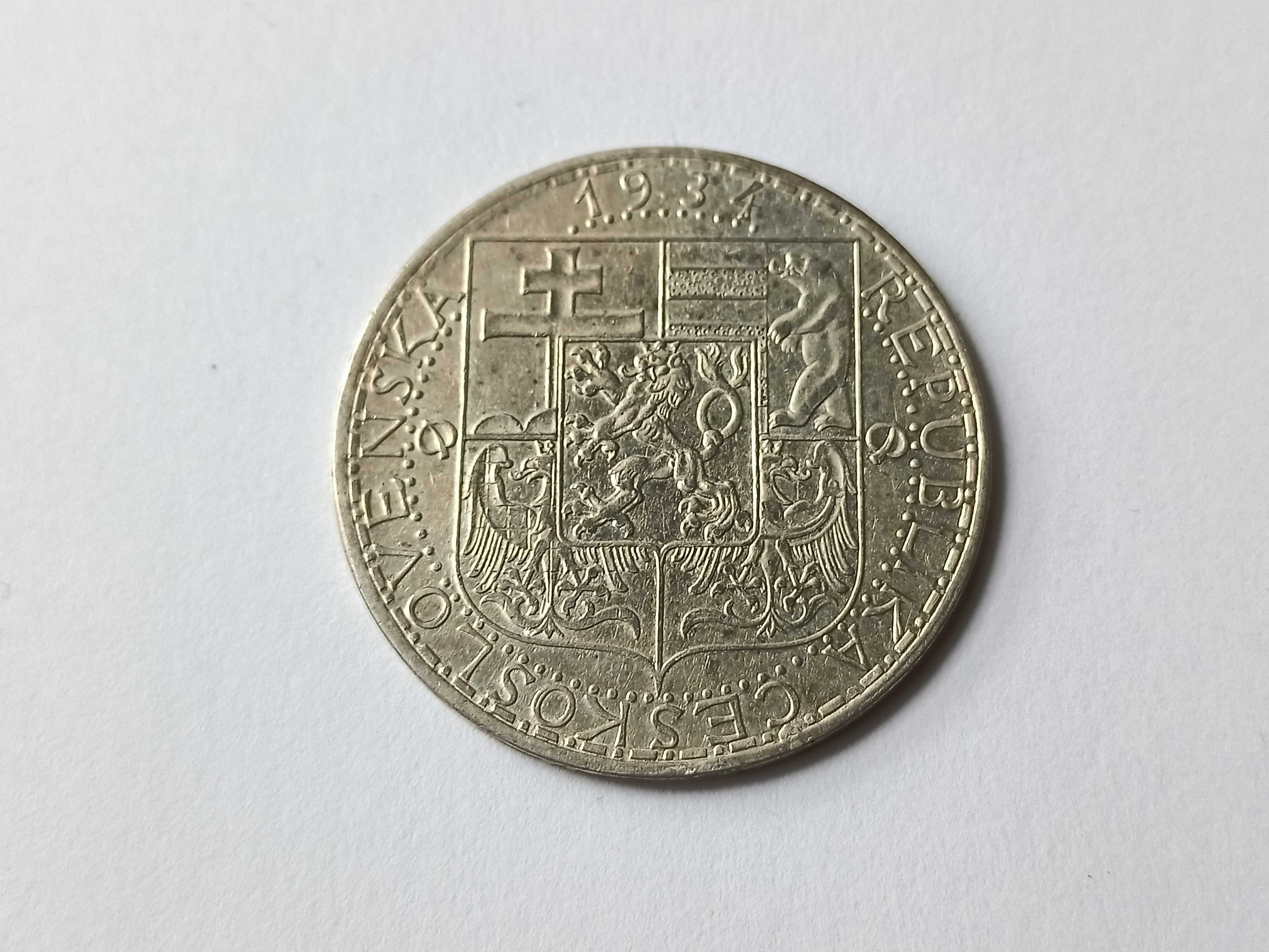 20 koron 1934 Czechosłowacja oryginał Srebro