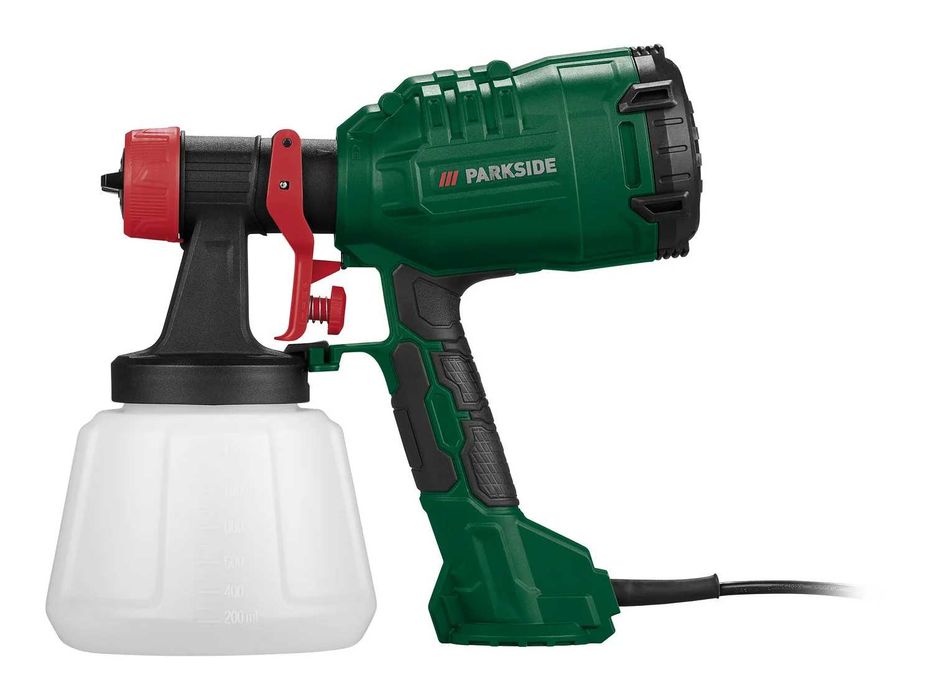 Parkside PISTOLET NATRYSKOWY 450 W 4 DYSZE 1,2L pojemnik najnowszy