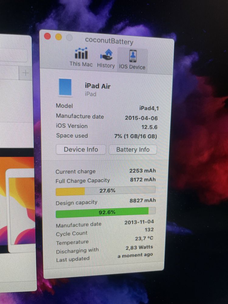 Apple iPad Air память 16Gb АКБ 92%