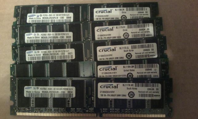 Память DDR1 1 gb 2700/333