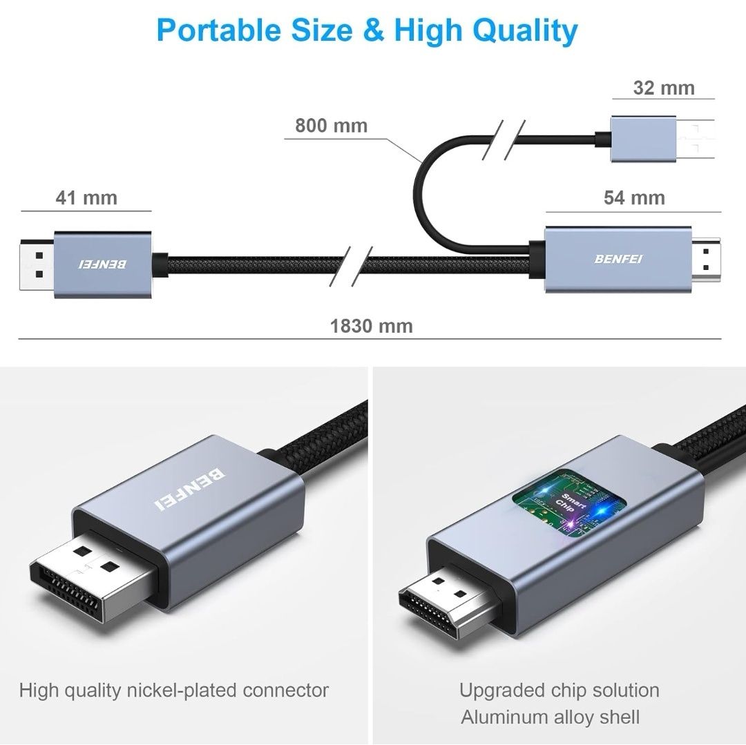 BENFEI Kabel  HDMI  na usb C 1,8M Przejściówka