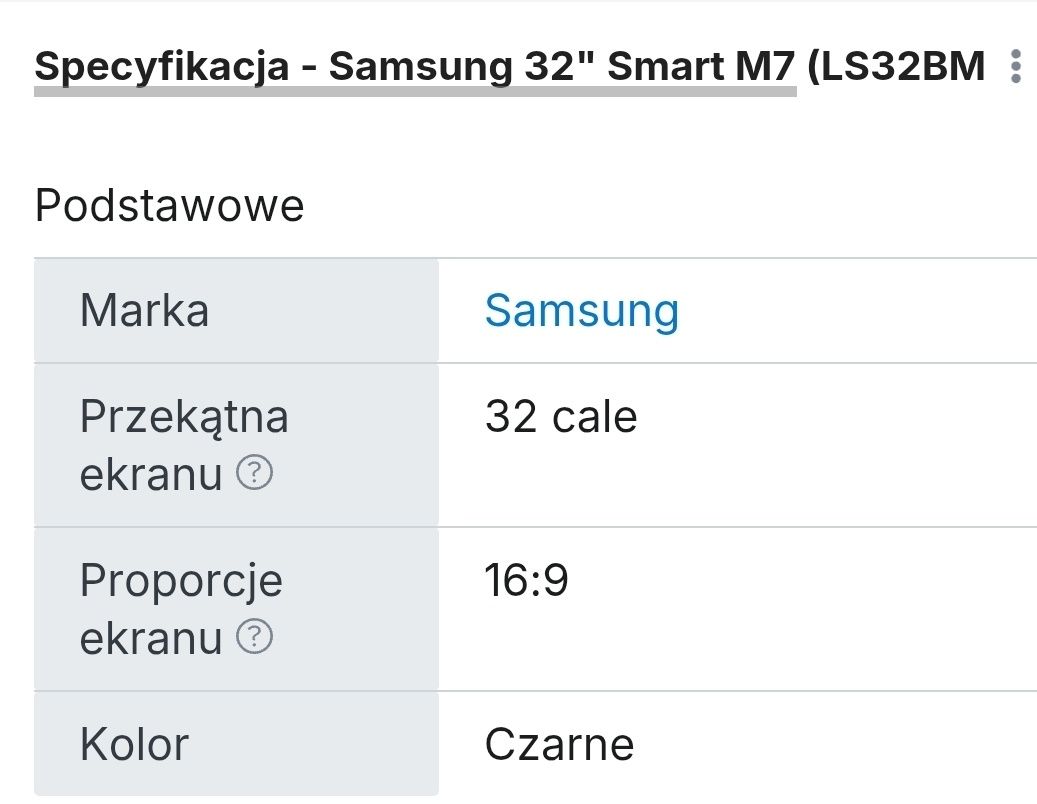 Monitor Samsung 32" Smart M7