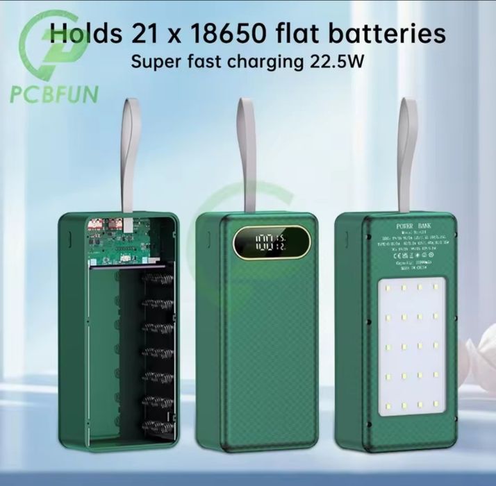 Павербанк, корпус для зборки powerbank з ліхтарем, 100000mah

под АКБ