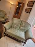 Sofa skórzana w kolorze pistacjowym KLER