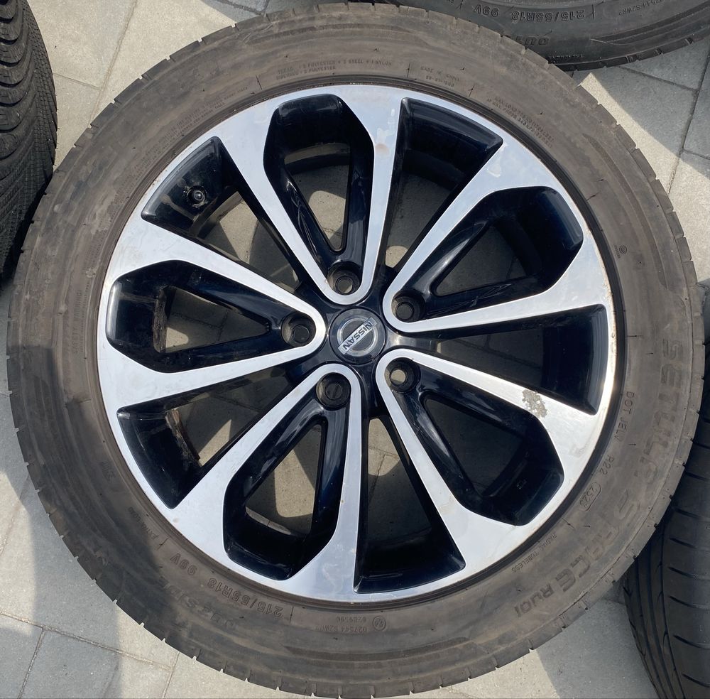 Alufelgi z oponami 215/55 R18 Nissan Qashqai + Felgi Opony 5x114,3