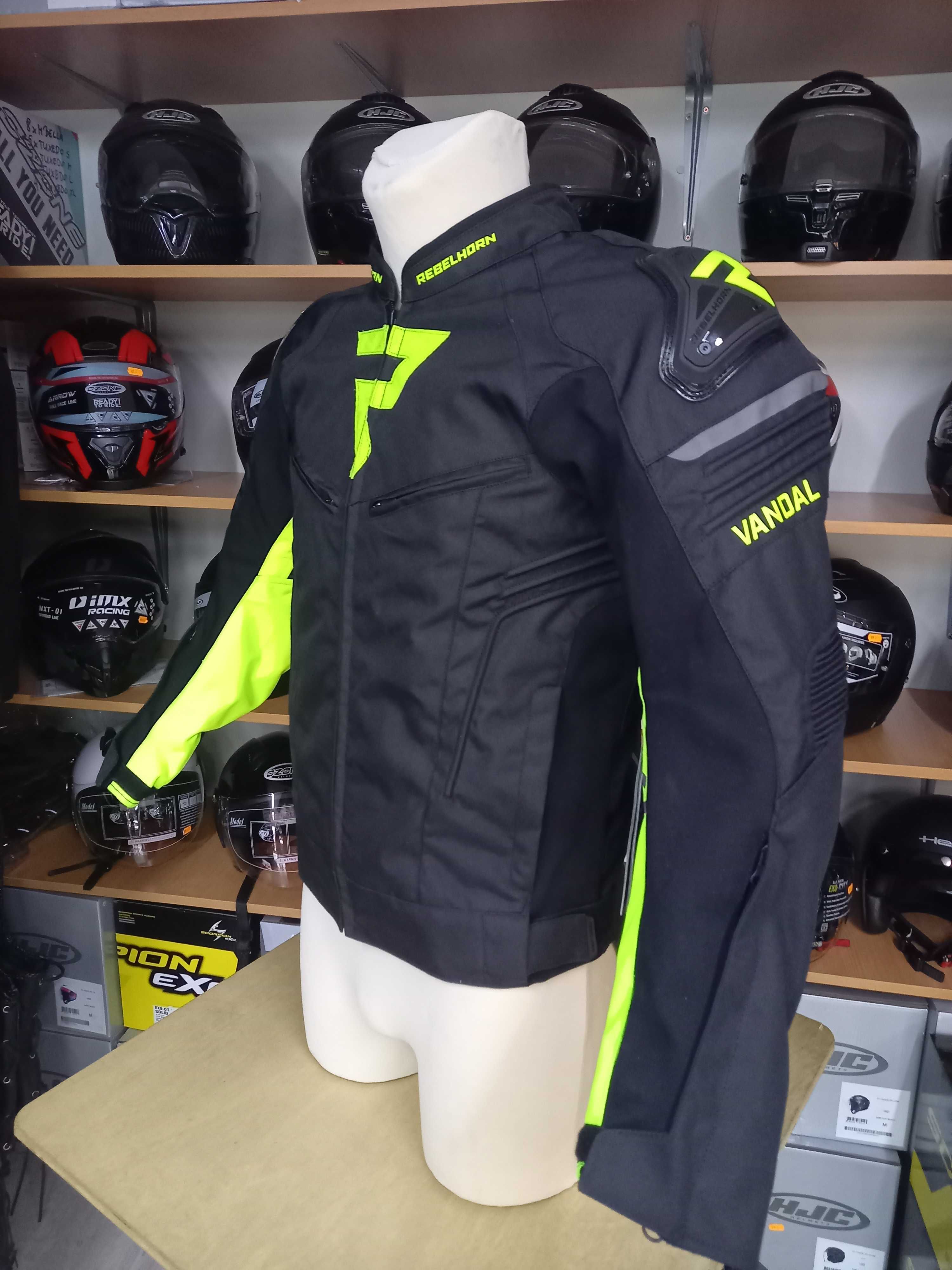 Męska Kurtka Tekstylna Rebelhorn Vandal Black/Fluo Yellow S