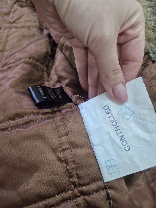 Винтажная кожаная куртка с отделкой из натурального меха