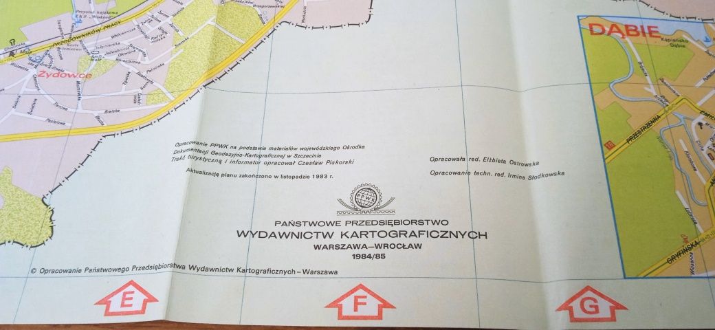Stary plan miasta Szczecin PRL