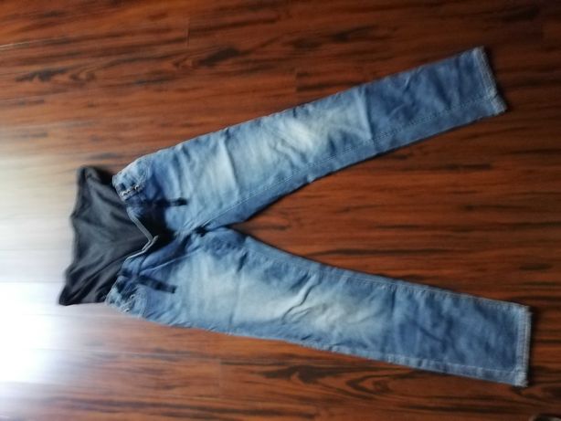 Jeansowe spodnie ciążowe 38