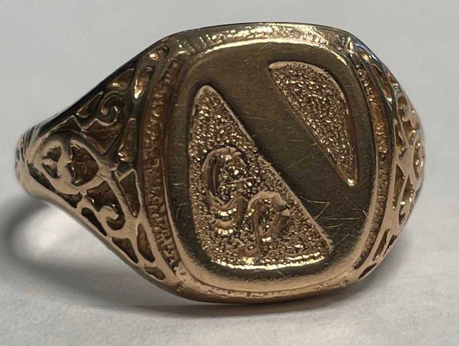 Sygnet z różowego złota 14kt (583) 7,81 gram rozmiar 26