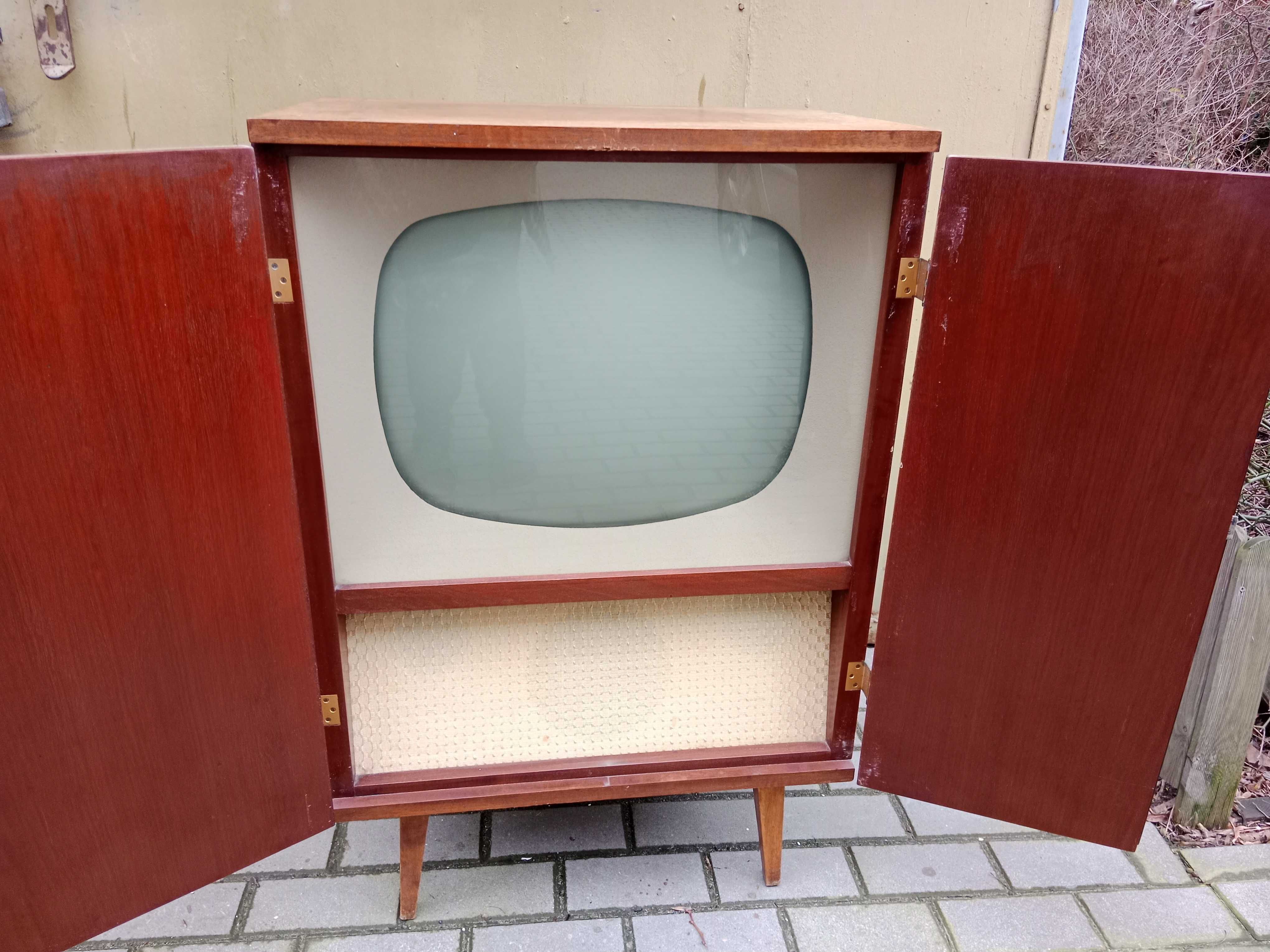 vintage Telewizor RECORD4 w szafce