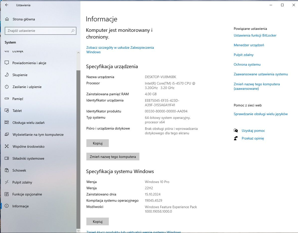 Komputer dell 3020 i5, ssd 240gb