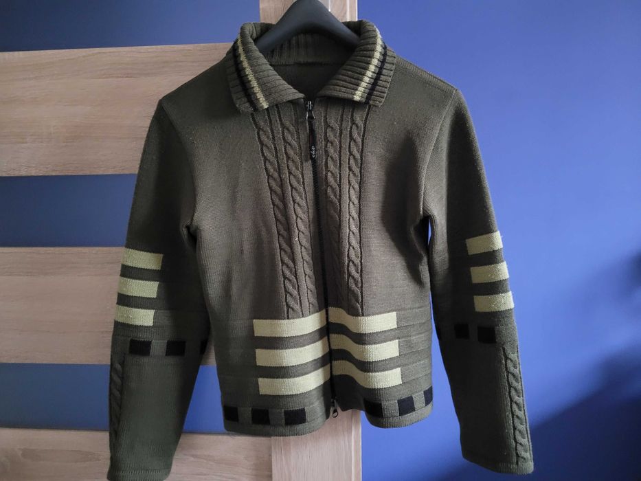 Sweter na suwak oliwkowy/khaki 34/36