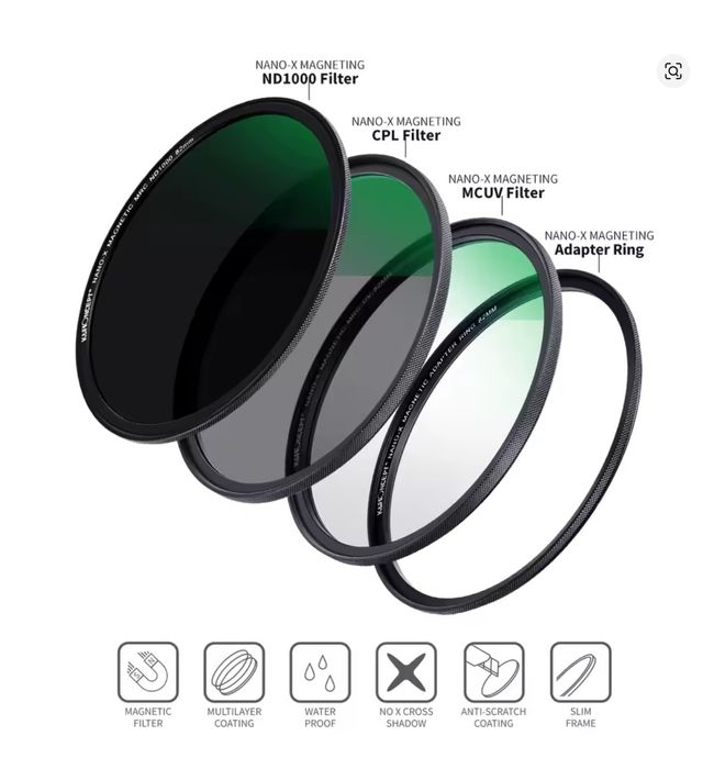 Набір фільтрів K&F Concept Nano-X filter — 82 mm UV, CPL, ND1000