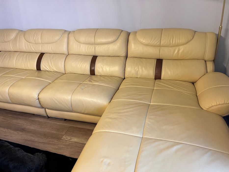 Narożnik skóra naturalna-ecru!