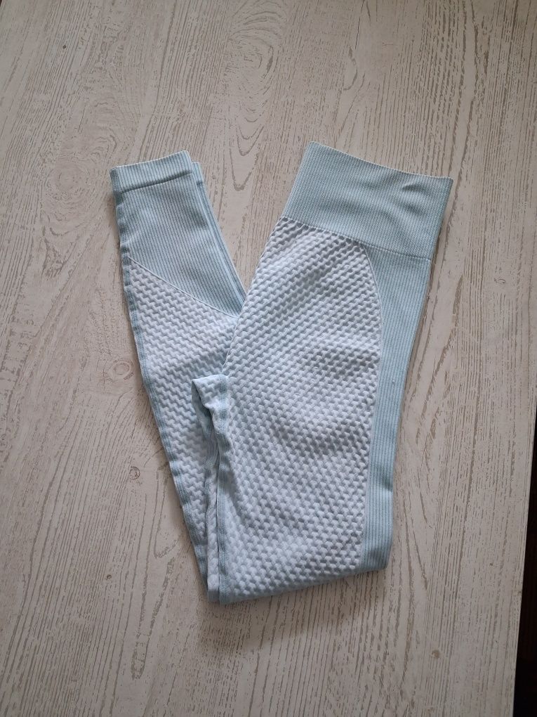 Legginsy Push up błękitne