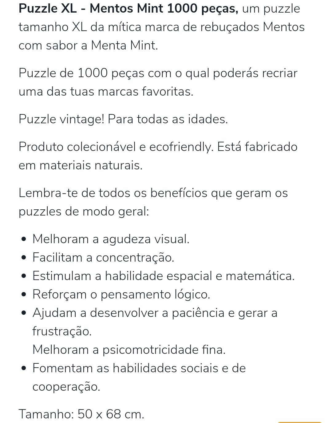 Mentos mint puzzle 1000 peças