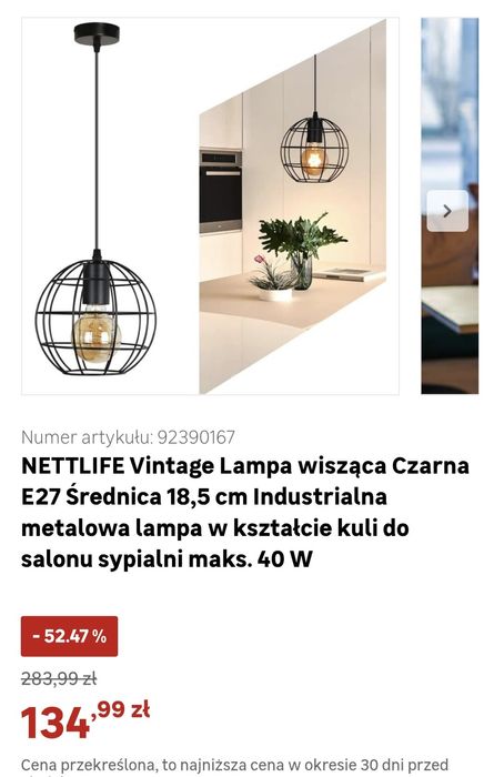Nowa lampa wisząca