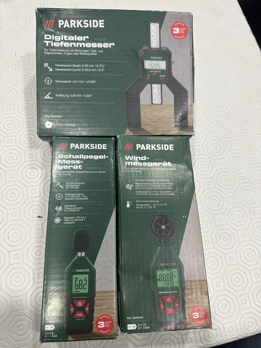 Conjunto PARKSIDE – 3 artigos novos, selados – Excelente oportunidade