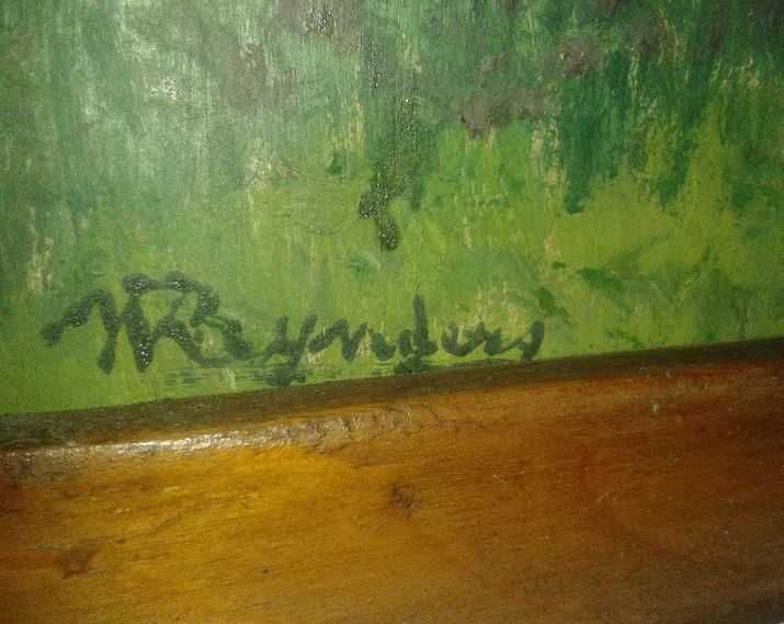 Obraz ręcznie malowany Pejzaż wiejski wym. 86x66cm.