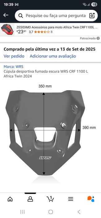 Vidro Honda africa twin 1100