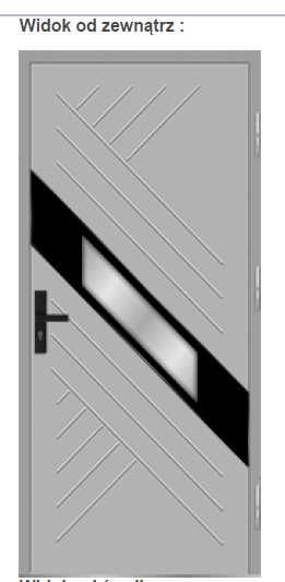 Drzwi Martom Passive ALU 90 mm, Diamond, Szare (od ręki)