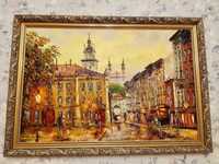 Картина «Старый город» маслом на холсте 100/70,с рамкой