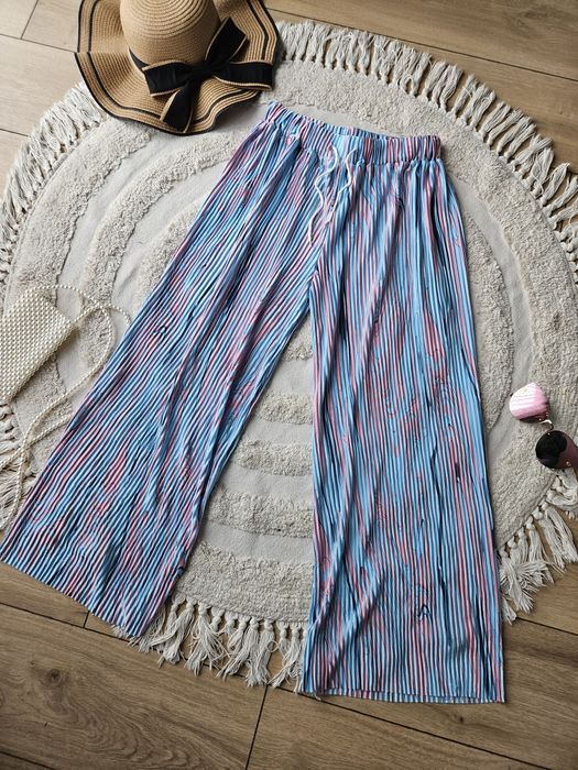 Spodnie damskie na gumce – boho/etno alladynki  kolorowe pastelowe ha