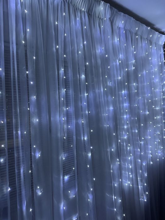 Гирлянда штора,роса 3*3, реальні фото!Led гірлянда 3 кольори,usb,пульт