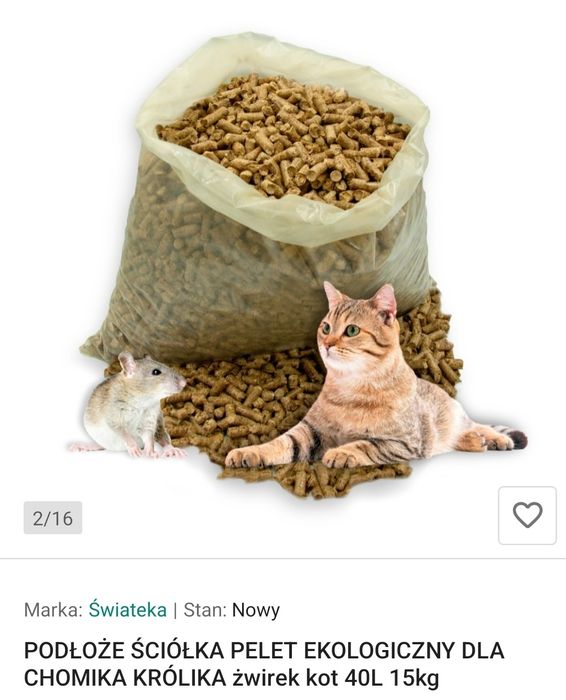 Pelet, żwirek ekologiczny 40l