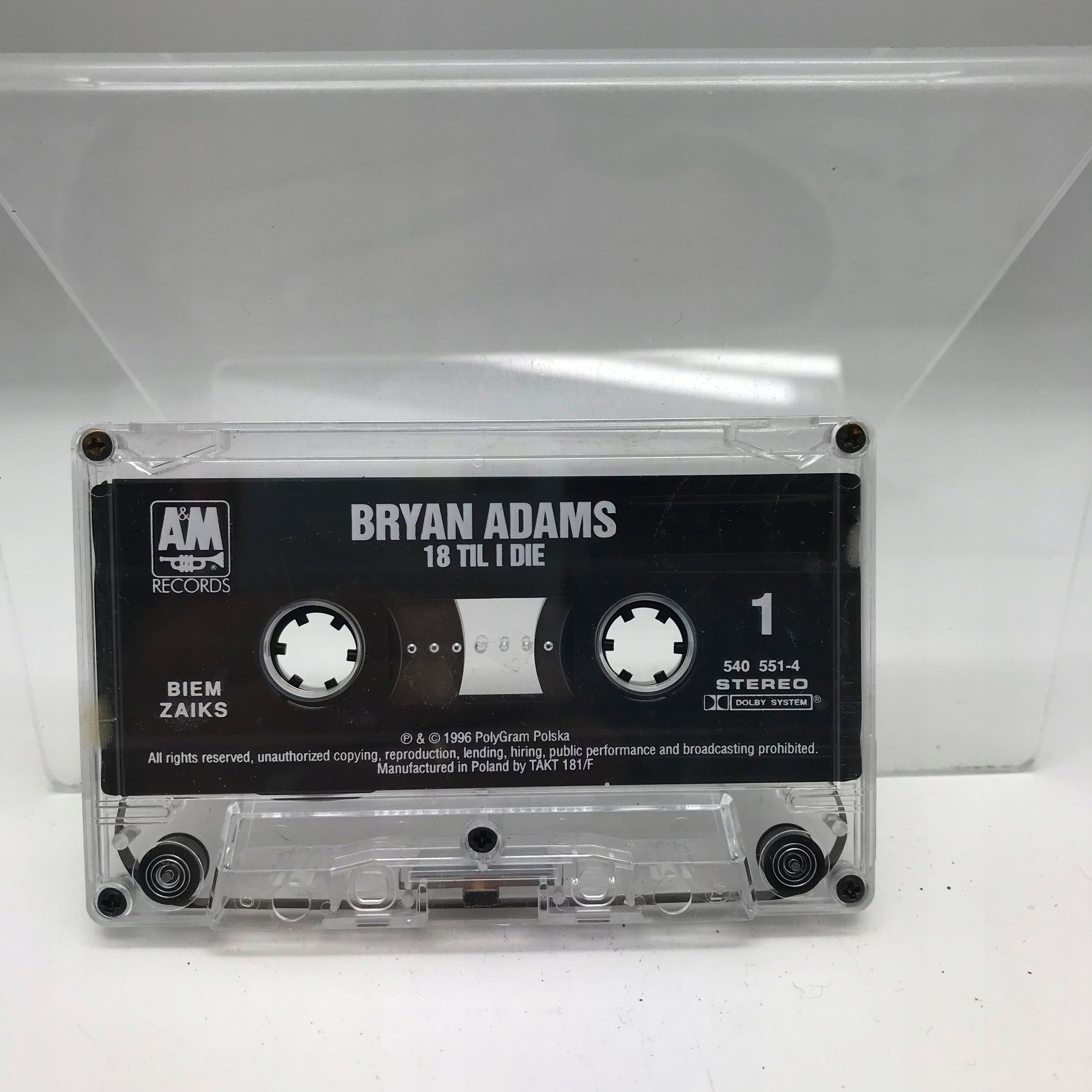 kaseta - bryan adams - 18 til i die