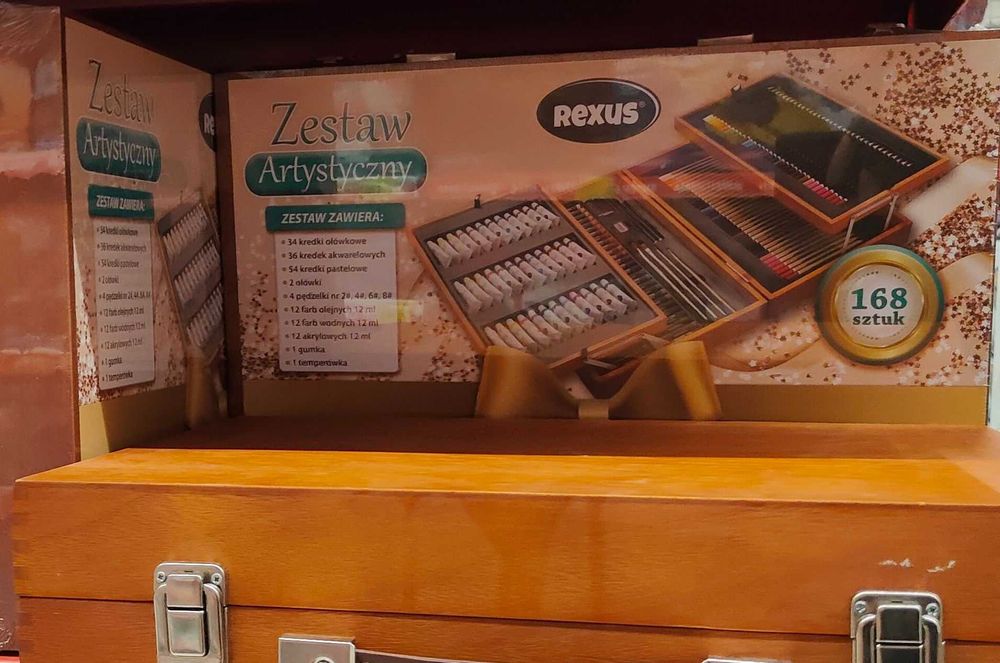 Художній набір для малювання у валізі 168 Фарби Пензлі Олівці Польща