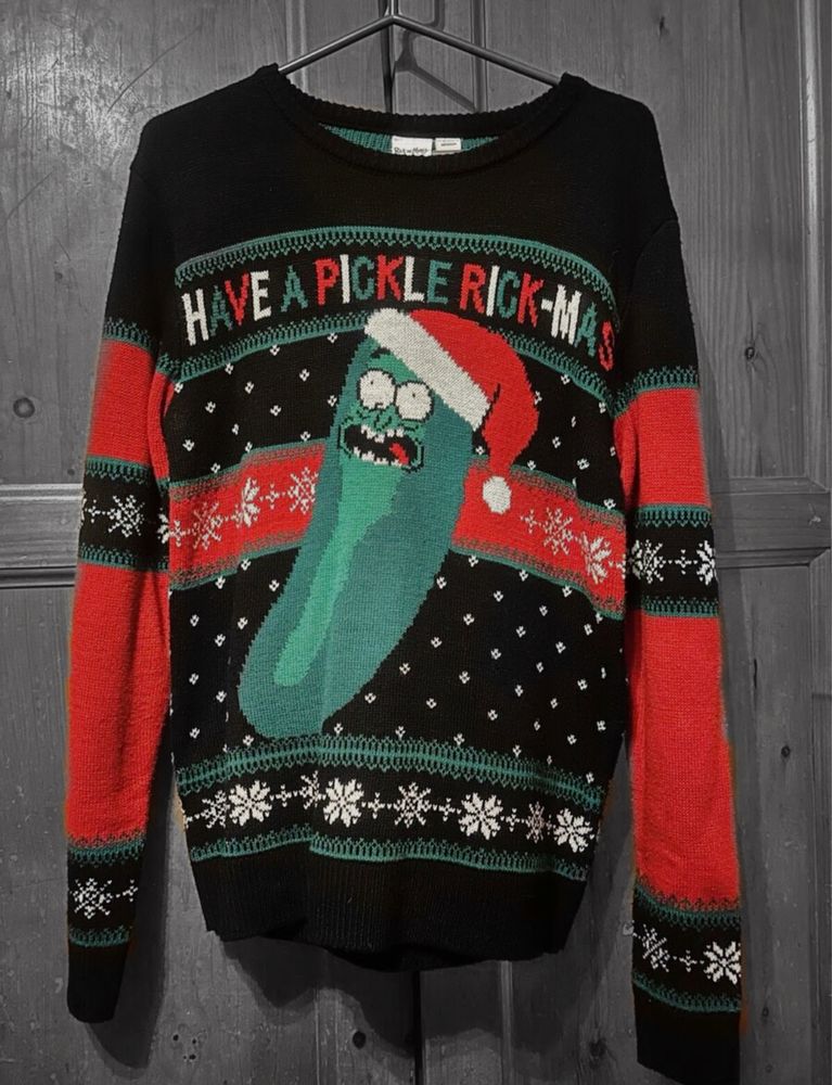 Sweter świąteczny pickle rick and morty emp