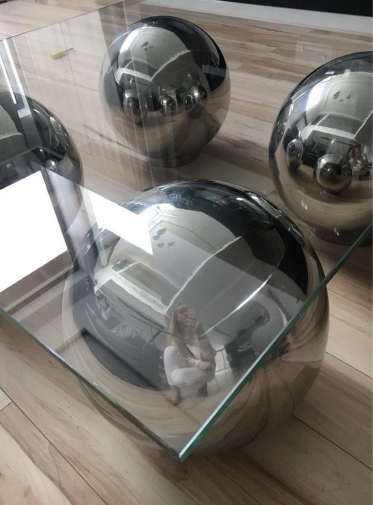 Stół stolik szklany z designerski futurystyczny