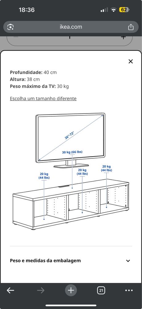 Móvel de tv Besta