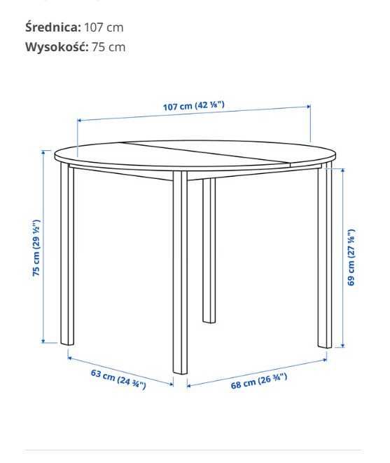 stół Ikea Vihals okrągły