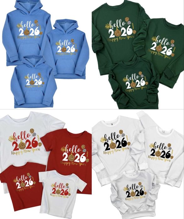 Новоричні Різдв‘яні фемелі лук Новогодние футболки свитера family look