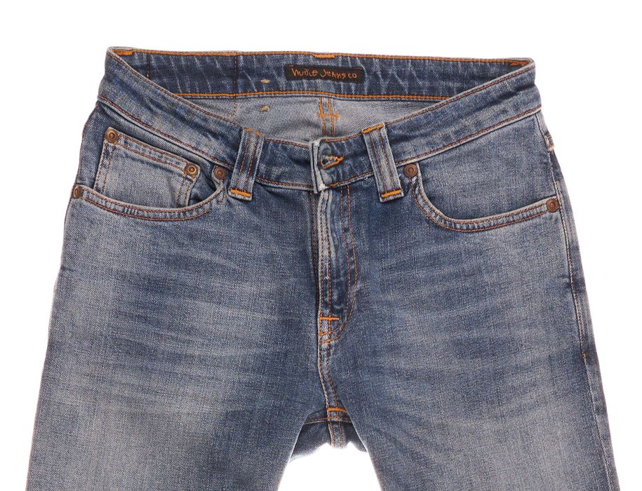 Spodnie Nudie Skinny Sam Spring Blue W27 L34 Damskie Jeans Super Slim