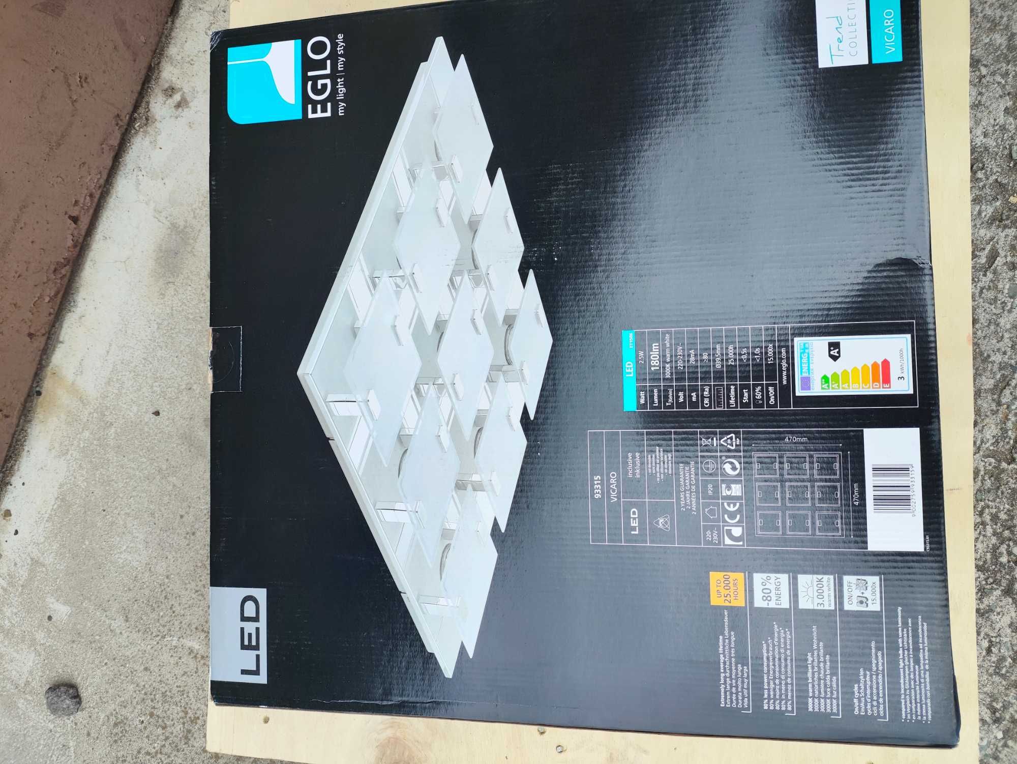 Nowoczesna lampa sufitowa EGLO VICARO 93315 LED – 9 punktów światła