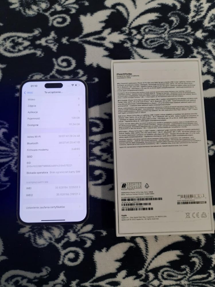 Iphone 14 pro max 128gb 86% kondycji bateri