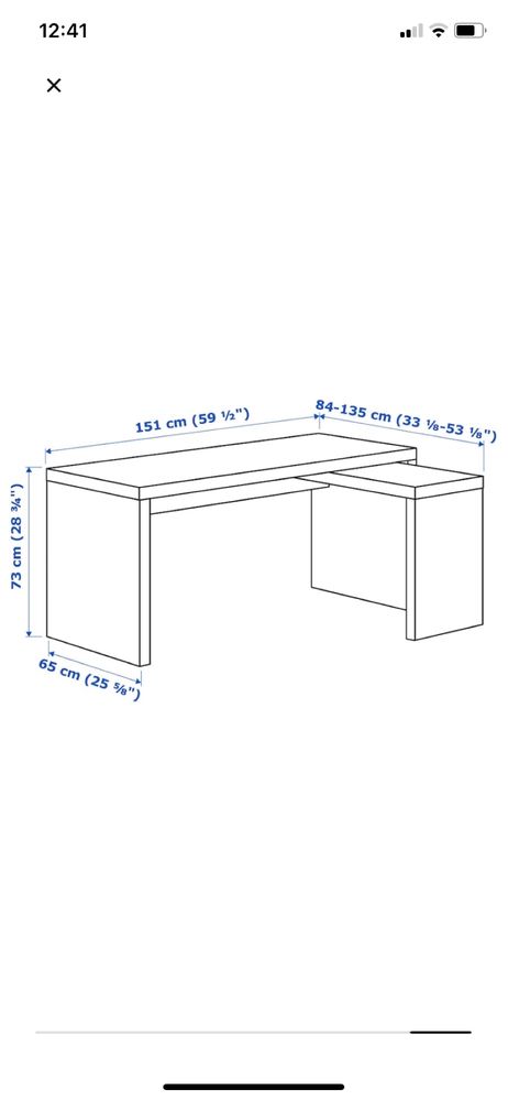 Cama solteiro Malm sem colchao + secretaria Malm