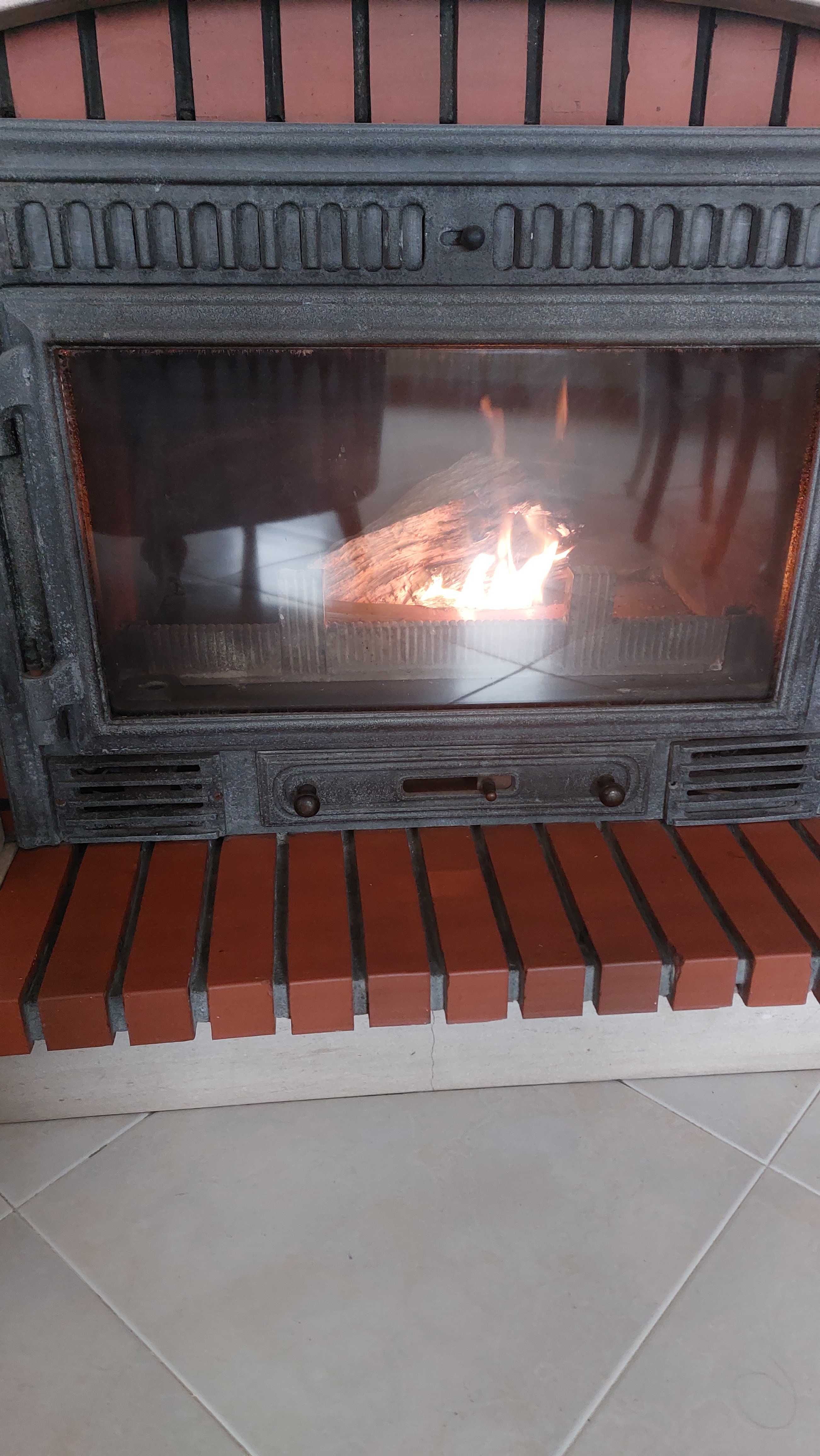 Recuperador de calor + pedras de lareira
