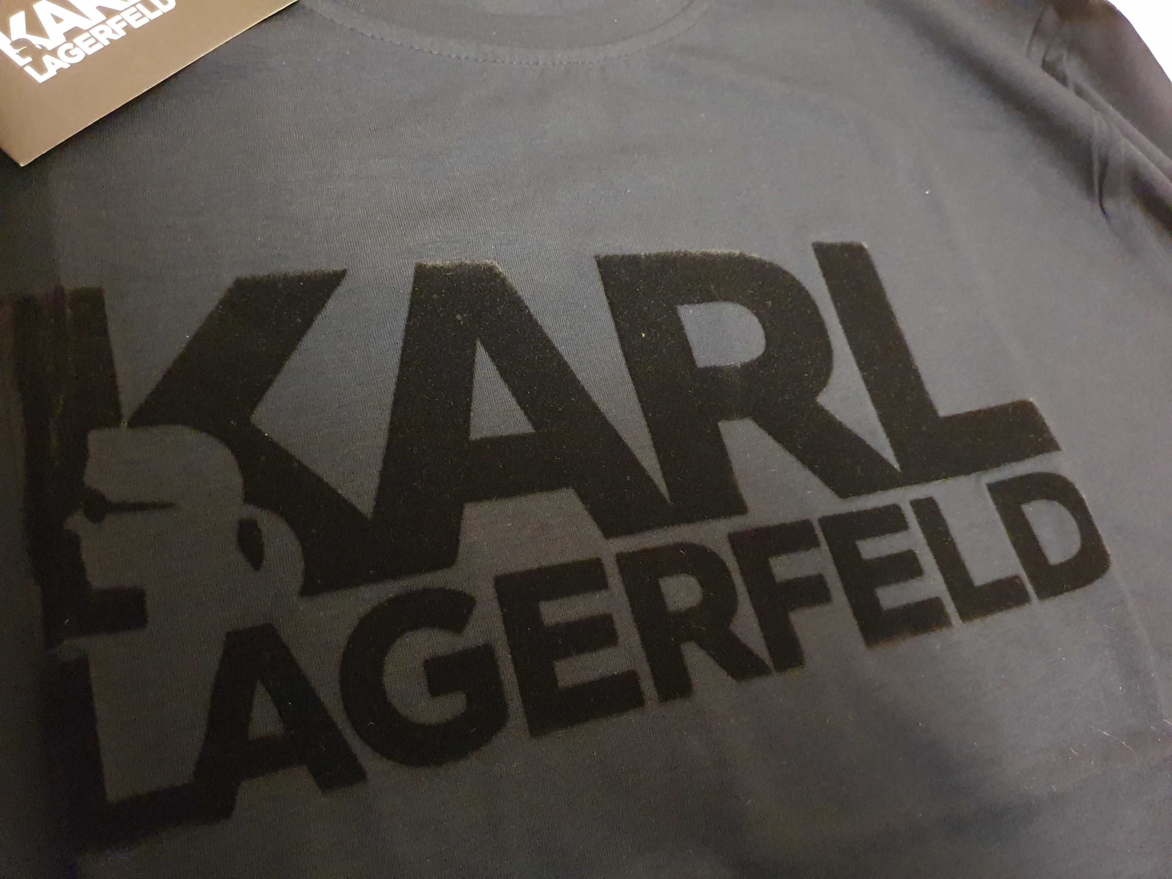 NOWA koszulka Karl Lagerfeld XL tshirt Karl welurowe logo hit