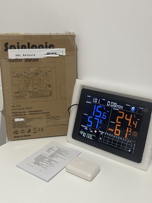 Stacja Pogodowa Nowa! Zestaw + Baterie | Folia na Wyświetlaczu