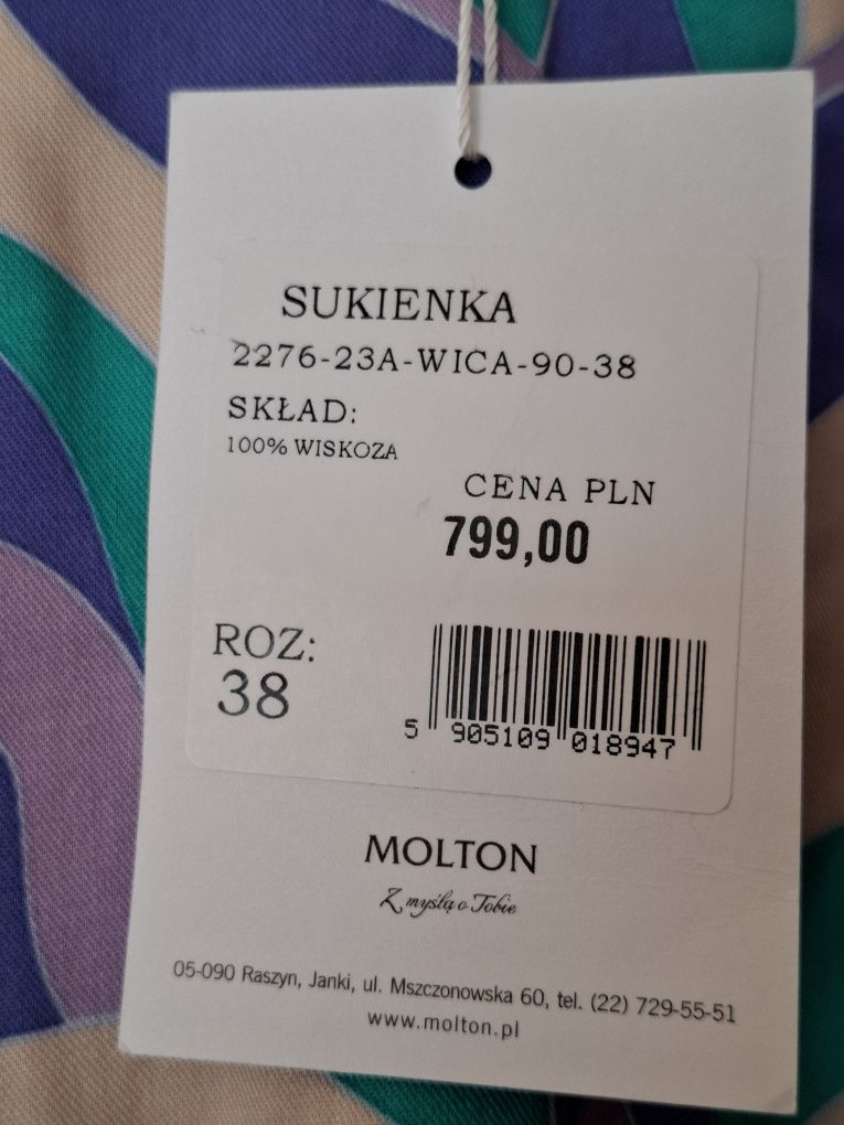 Sukienka damska NOWA  Molton rozmiar 38