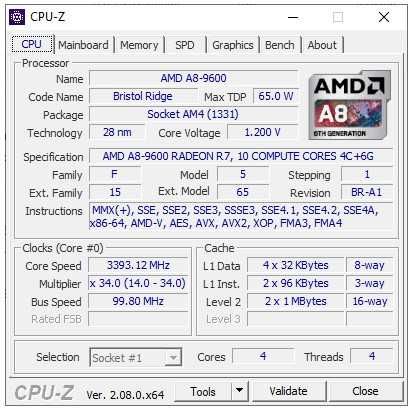 Процесор AMD A8-9600 (Socket AM4)